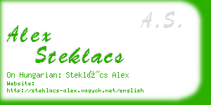 alex steklacs business card